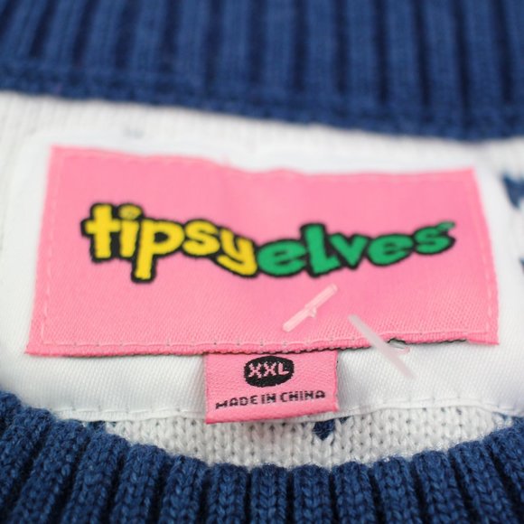 Tipsy Elves "Reindeer Conga" Christmas Fair Isle Knit Short Sleeve Mini Dress - Picture 7 of 10